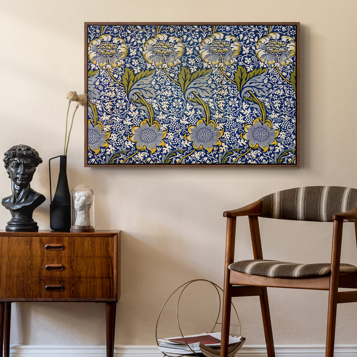 Kennet - Indigo/Gold, 1883 - Floater Framed Canvas Print