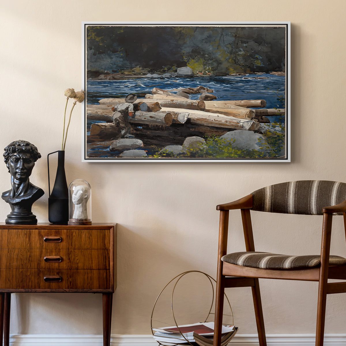 Hudson River, 1892 - Floater Framed Canvas Print