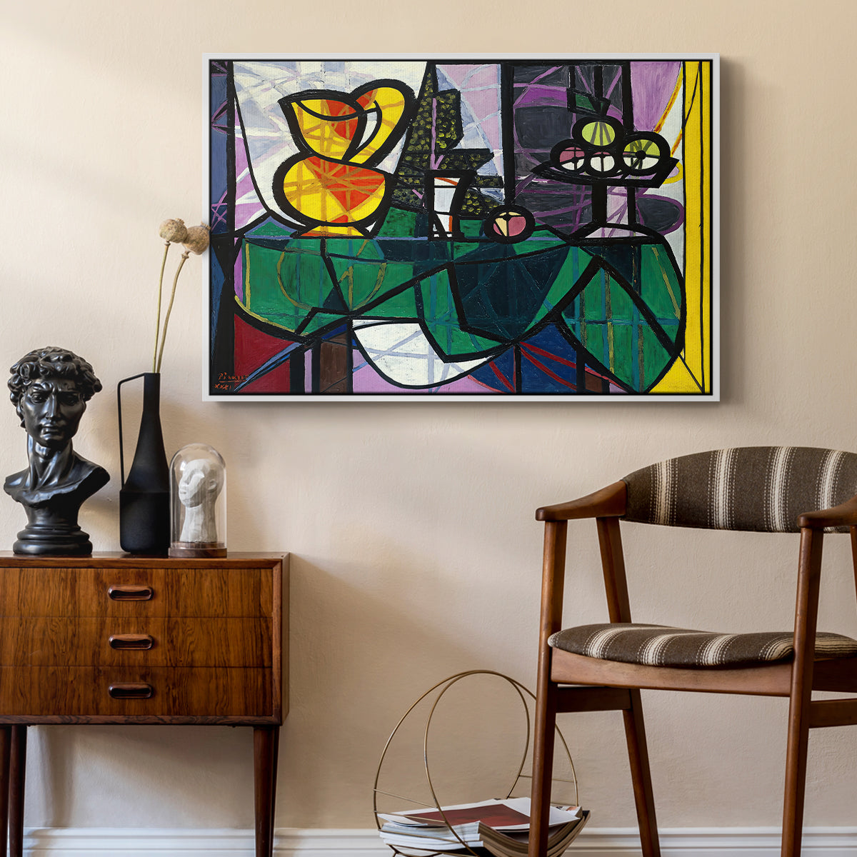 Pitcher and Bowl of Fruit, 1931 - Floater Framed Canvas Print