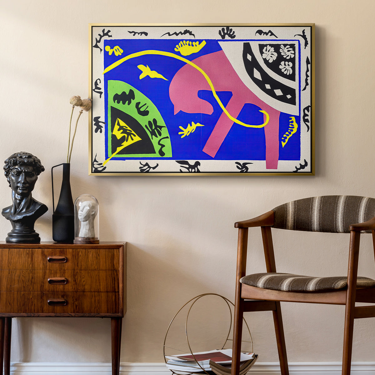 The Horse, the Rider and the Clown, from Jazz, 1947 - Floater Framed Canvas Print