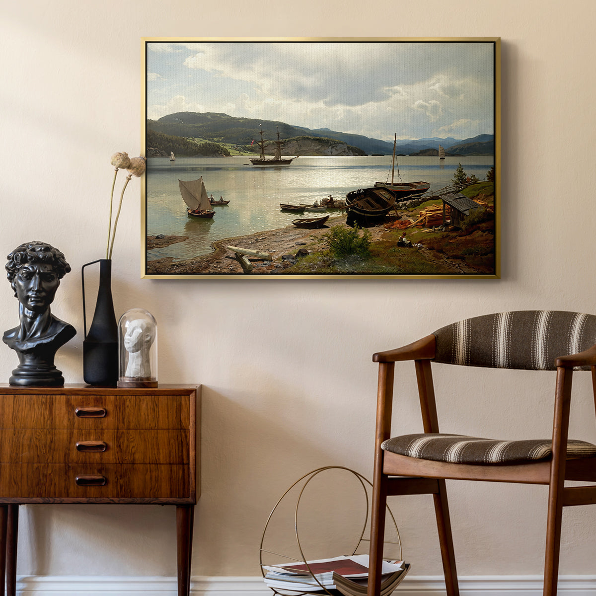 By the Water, 1876 - Floater Framed Canvas Print