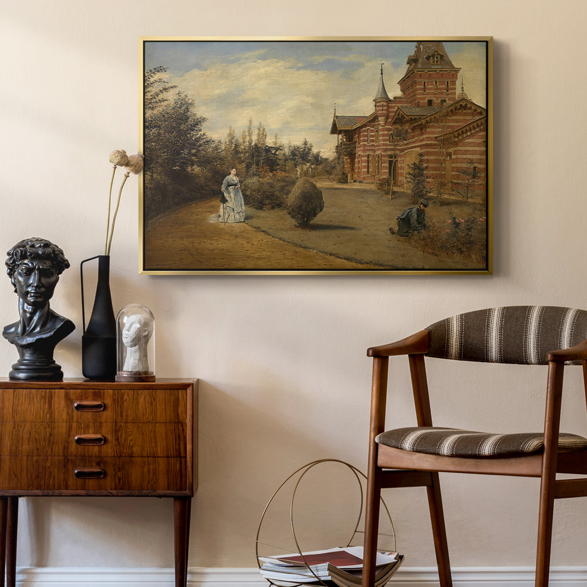 The Country House of Gustave Coûteaux, 1871 - Floater Framed Canvas Print