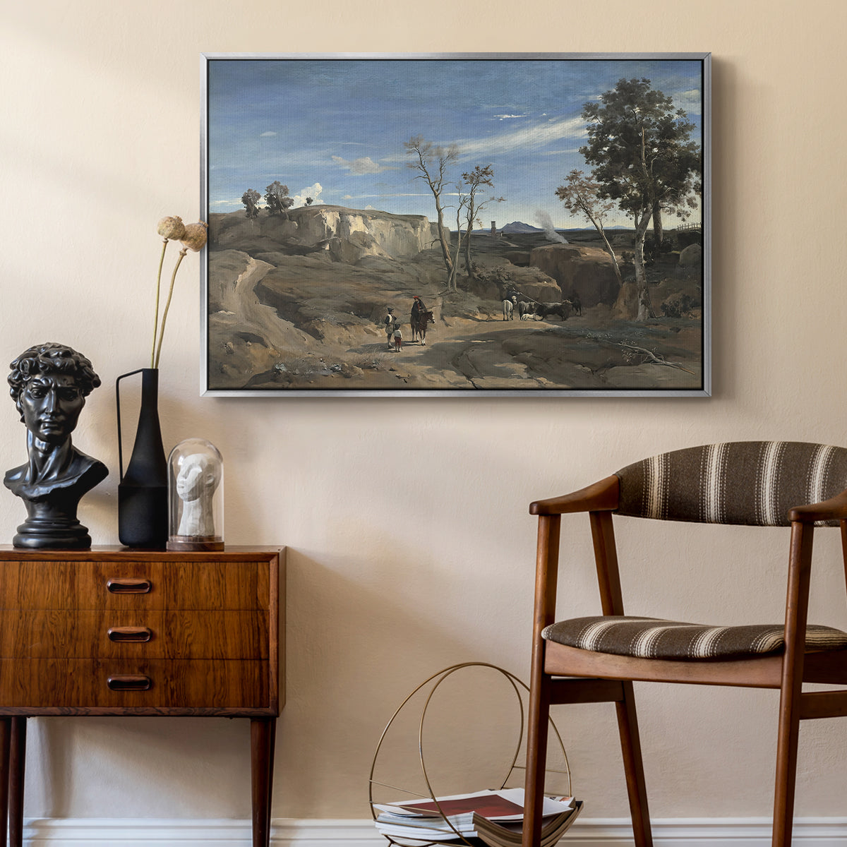 La Cervara, the Roman Campagna, c. 1830-1831 - Floater Framed Canvas Print
