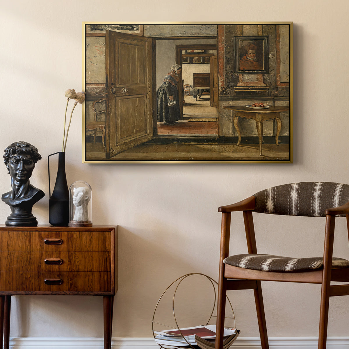 Interior of the Terninck Institution in Antwerp, 1884 - Floater Framed Canvas Print