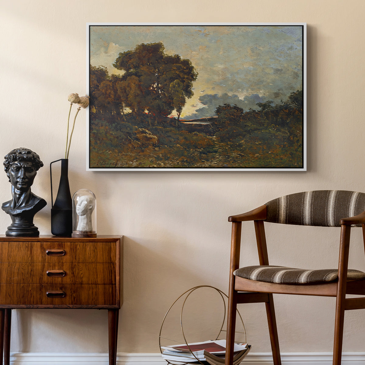 Sunset on the Allier (Soleil couchant sur l'Allier), 1904 - Floater Framed Canvas Print
