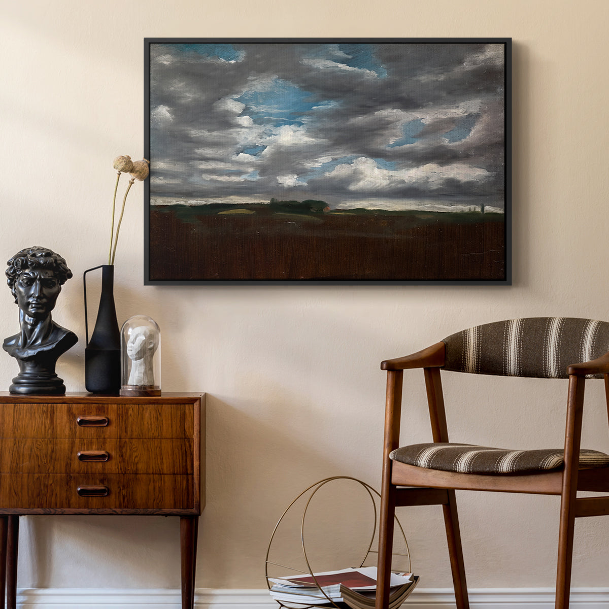 Extensive Landscape with Grey Clouds, c. 1821-1822 - Floater Framed Canvas Print