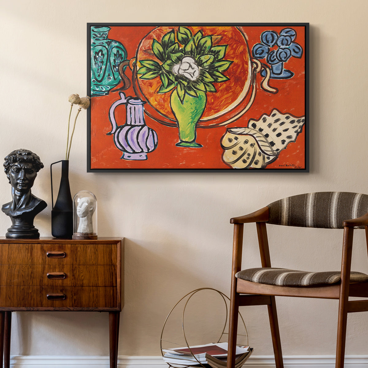 Still Life with a Magnolia (Nature morte au magnolia), 1941 - Floater Framed Canvas Print