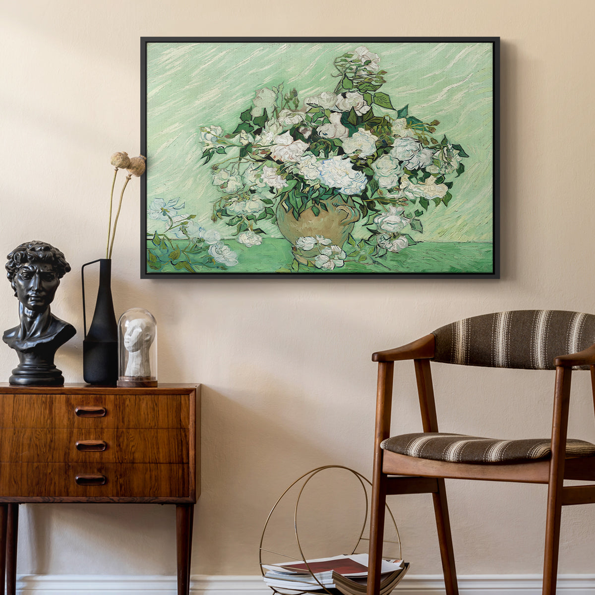 Roses, 1890 - Floater Framed Canvas Print