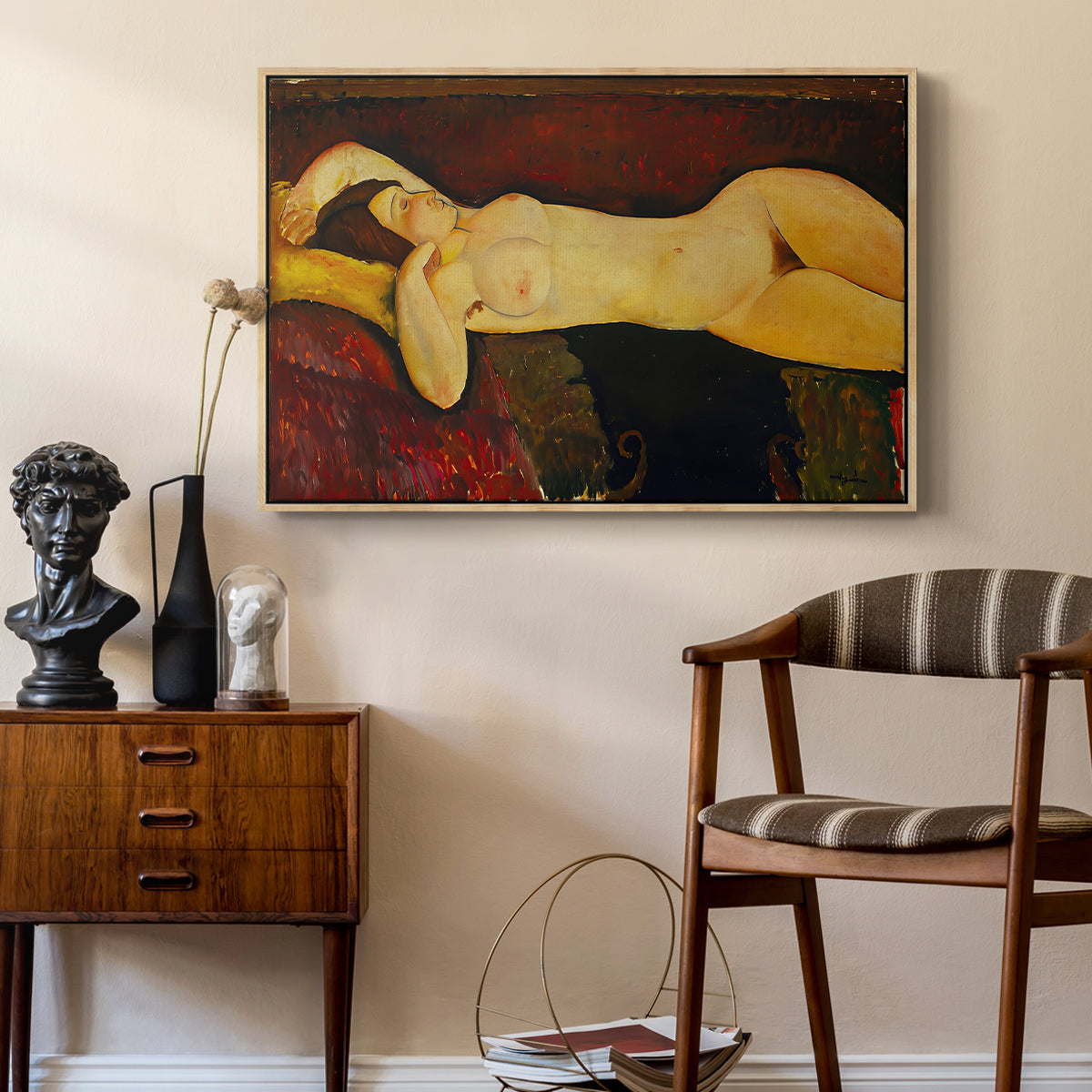 Reclining Nude (Nu couché), 1919 - Floater Framed Canvas Print