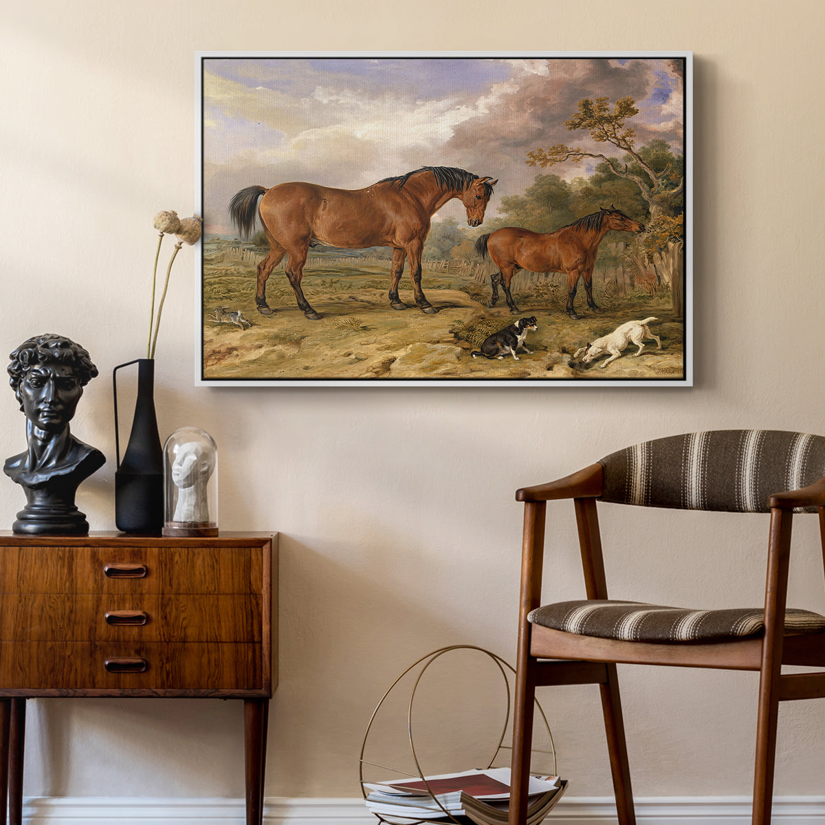 Portrait of Reformer, Blucher, Tory and Crib, Property of Rowland Alston, Esq., M.P., 1835 - Floater Framed Canvas Print