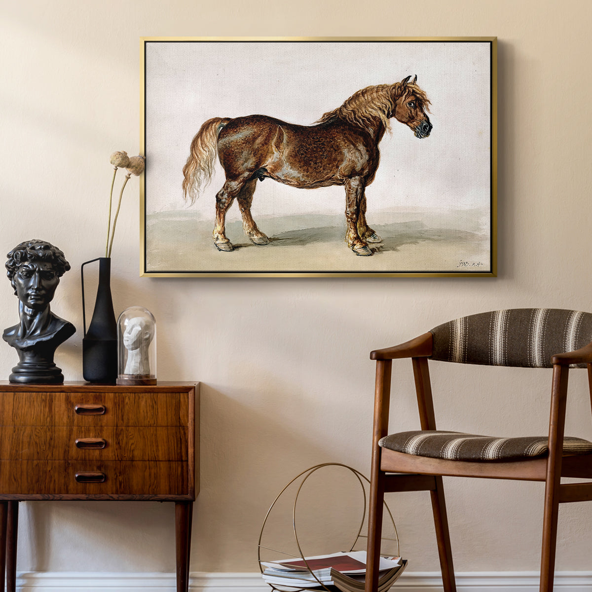 A Cart-Horse - Floater Framed Canvas Print