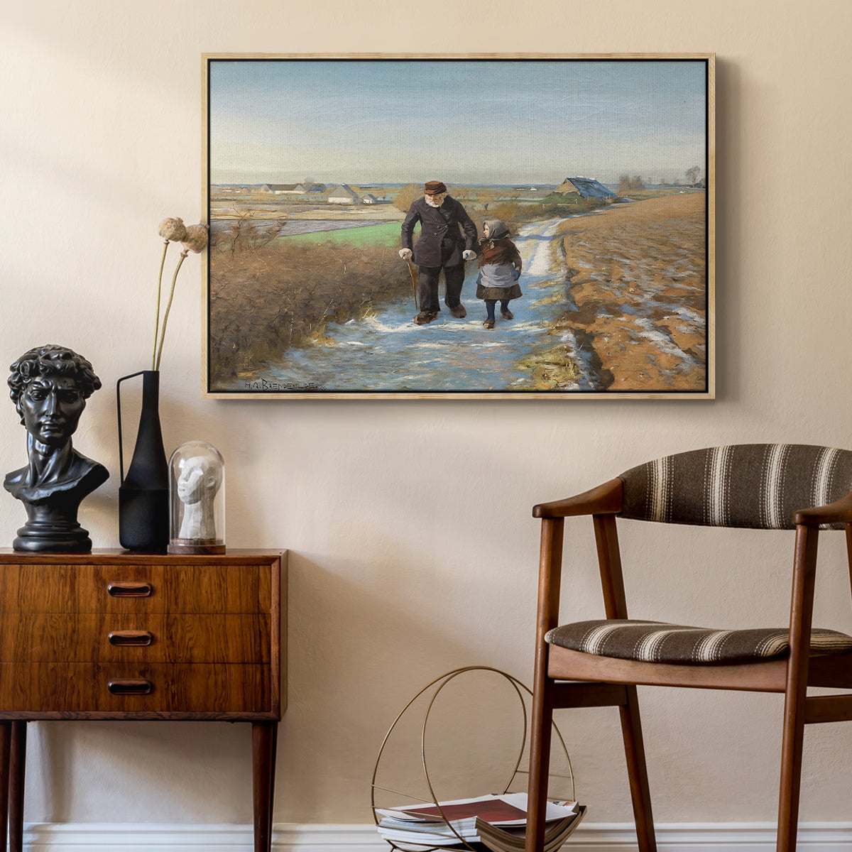 The Old Man and the Child, 1888 - Floater Framed Canvas Print