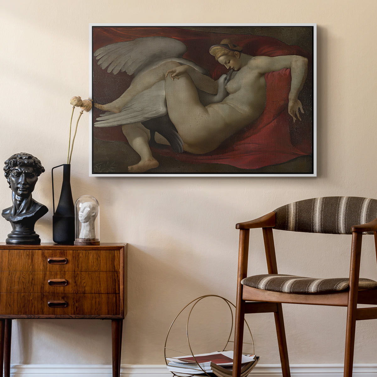 Leda and the Swan (16th-Century Version), c. 1530 - Floater Framed Canvas Print