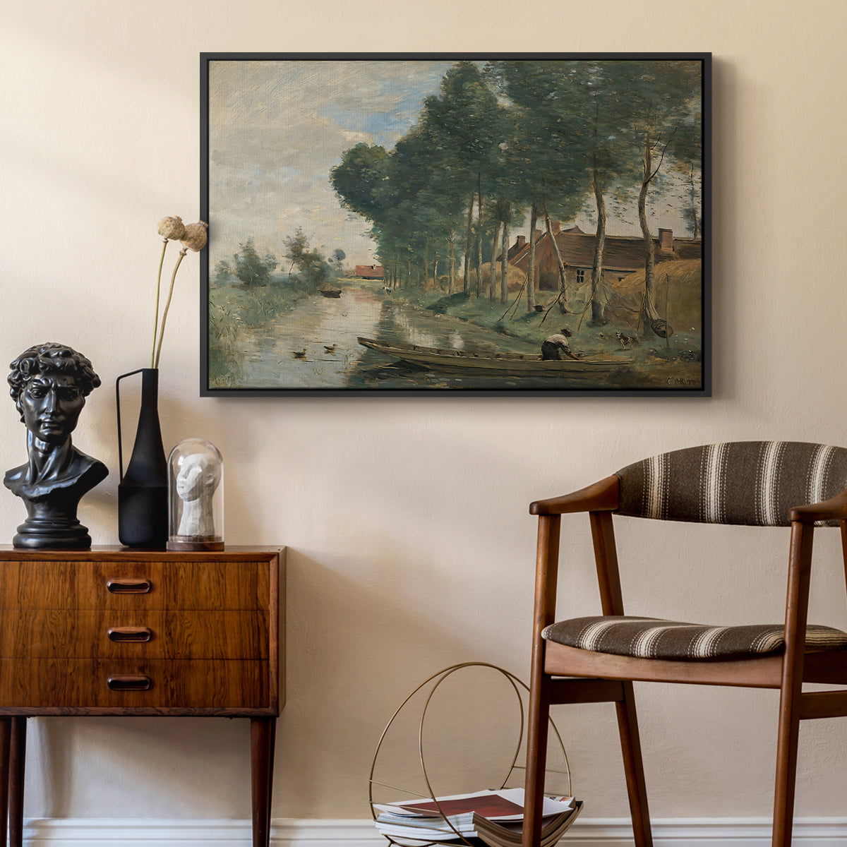 Landscape at Arleux-du-Nord, c. 1871-1874 - Floater Framed Canvas Print