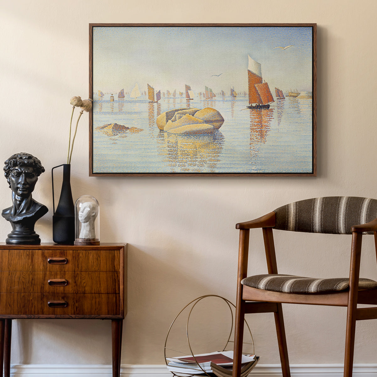 Concarneau, Quiet Morning, Opus 219, 1891 - Floater Framed Canvas Print
