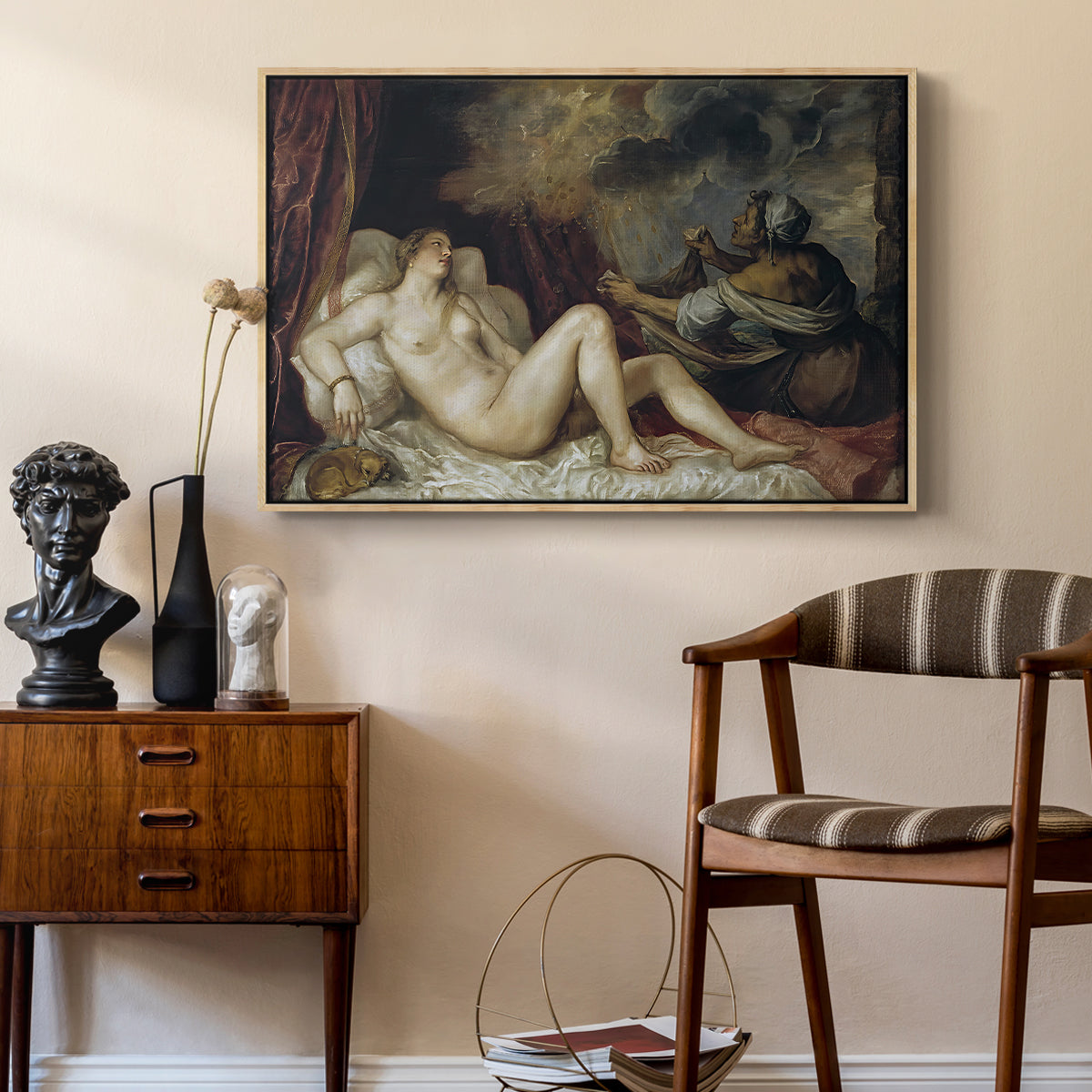 Danaë, c. 1560-1565 - Floater Framed Canvas Print