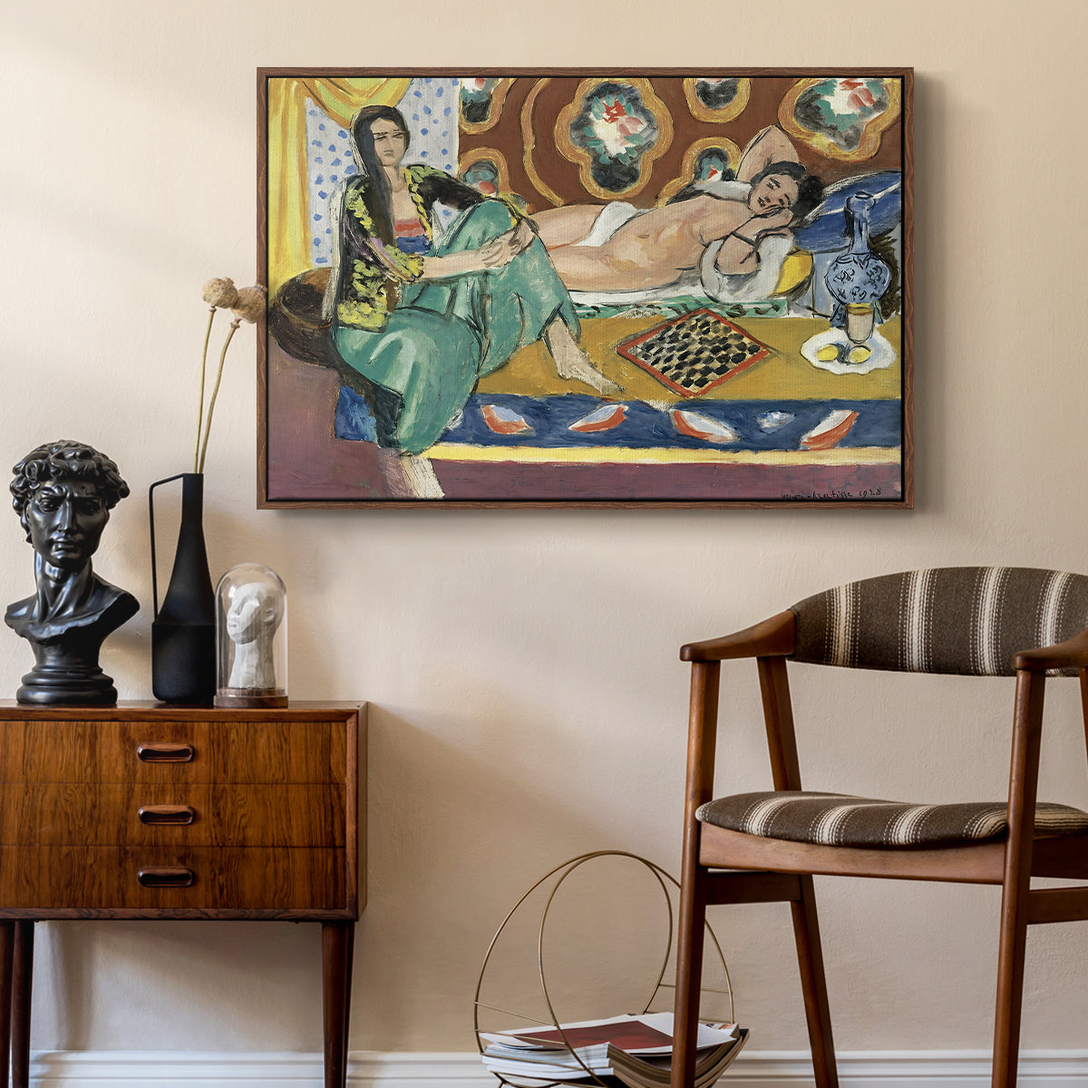Odalisques Playing Checkers (Odalisques jouant aux dames), 1928 - Floater Framed Canvas Print