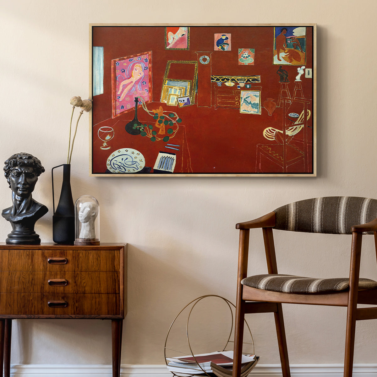 The Red Studio (L'Atelier Rouge), 1911 - Floater Framed Canvas Print
