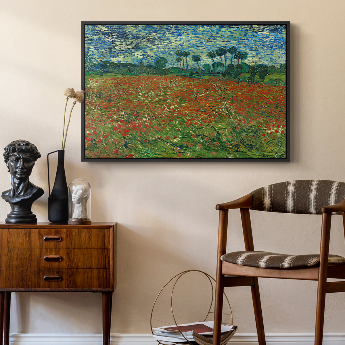 Field with Poppies, 1889 - Floater Framed Canvas Print
