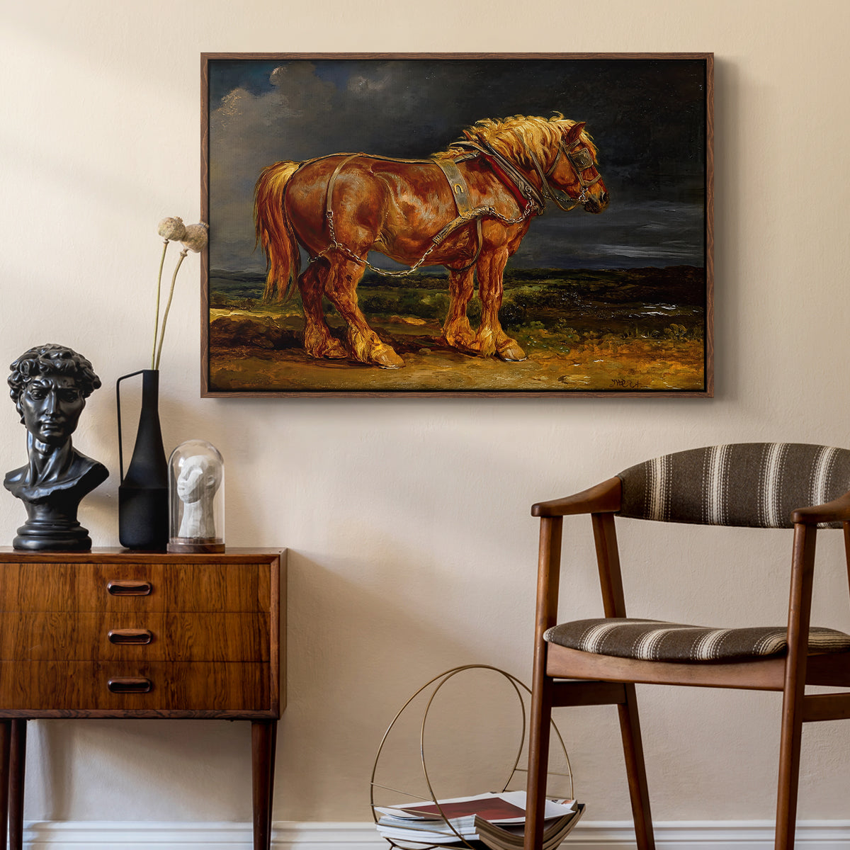 The Shire Horse Elephant in an Extensive Landscape, c. 1850s - Floater Framed Canvas Print