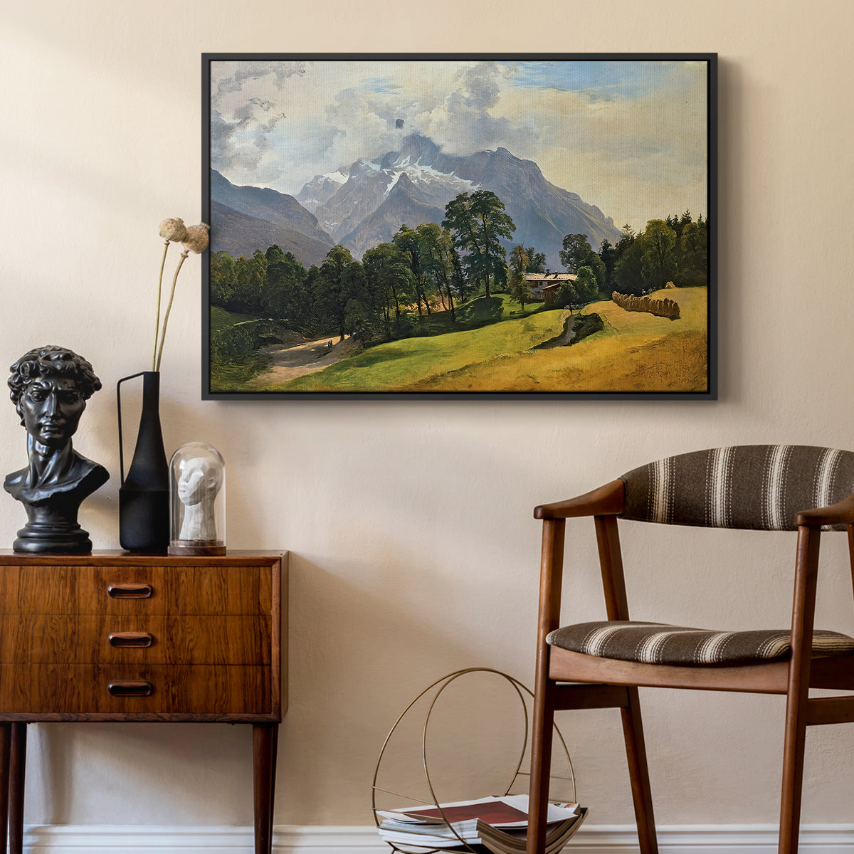 Mountains in Berchtesgaden - Floater Framed Canvas Print
