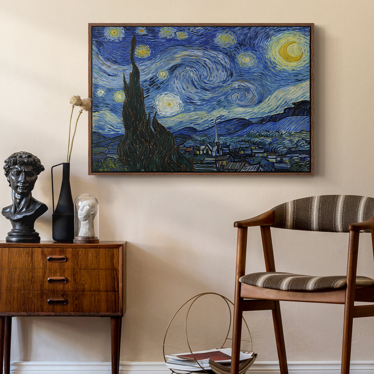 The Starry Night, 1889 - Floater Framed Canvas Print