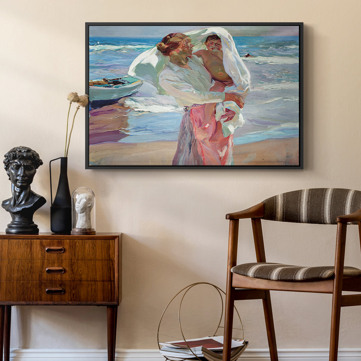 After Bathing, 1915 - Floater Framed Canvas Print