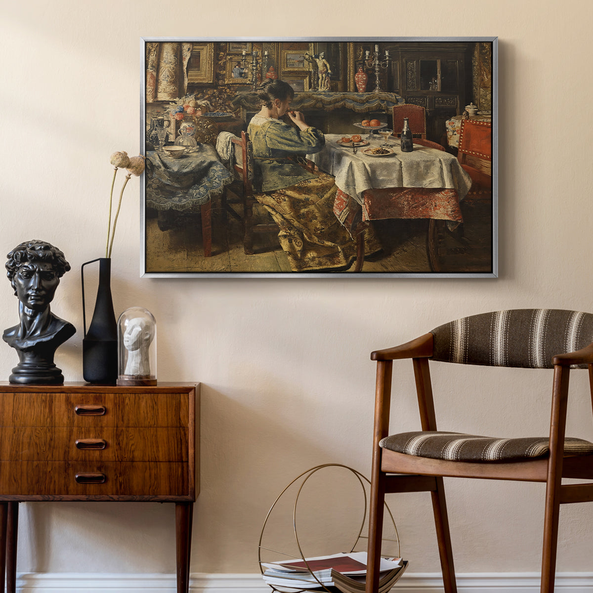 The Meal (De maaltijd), c. 1885 - Floater Framed Canvas Print