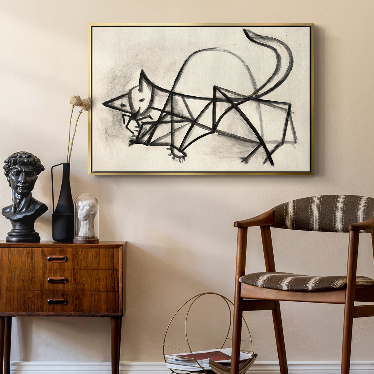 Study of a Cat (Étude de chat), 1946 - Floater Framed Canvas Print
