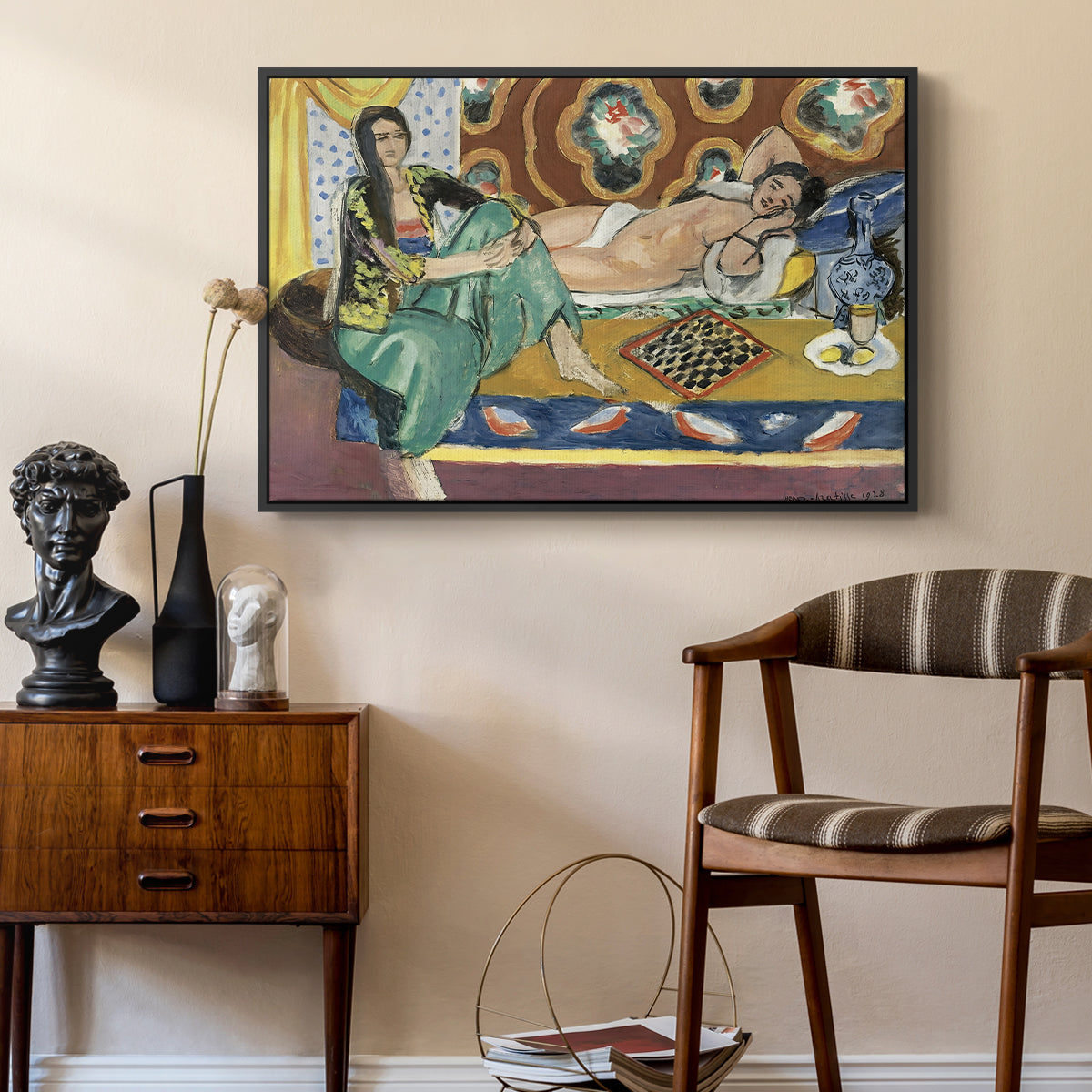 Odalisques Playing Checkers (Odalisques jouant aux dames), 1928 - Floater Framed Canvas Print