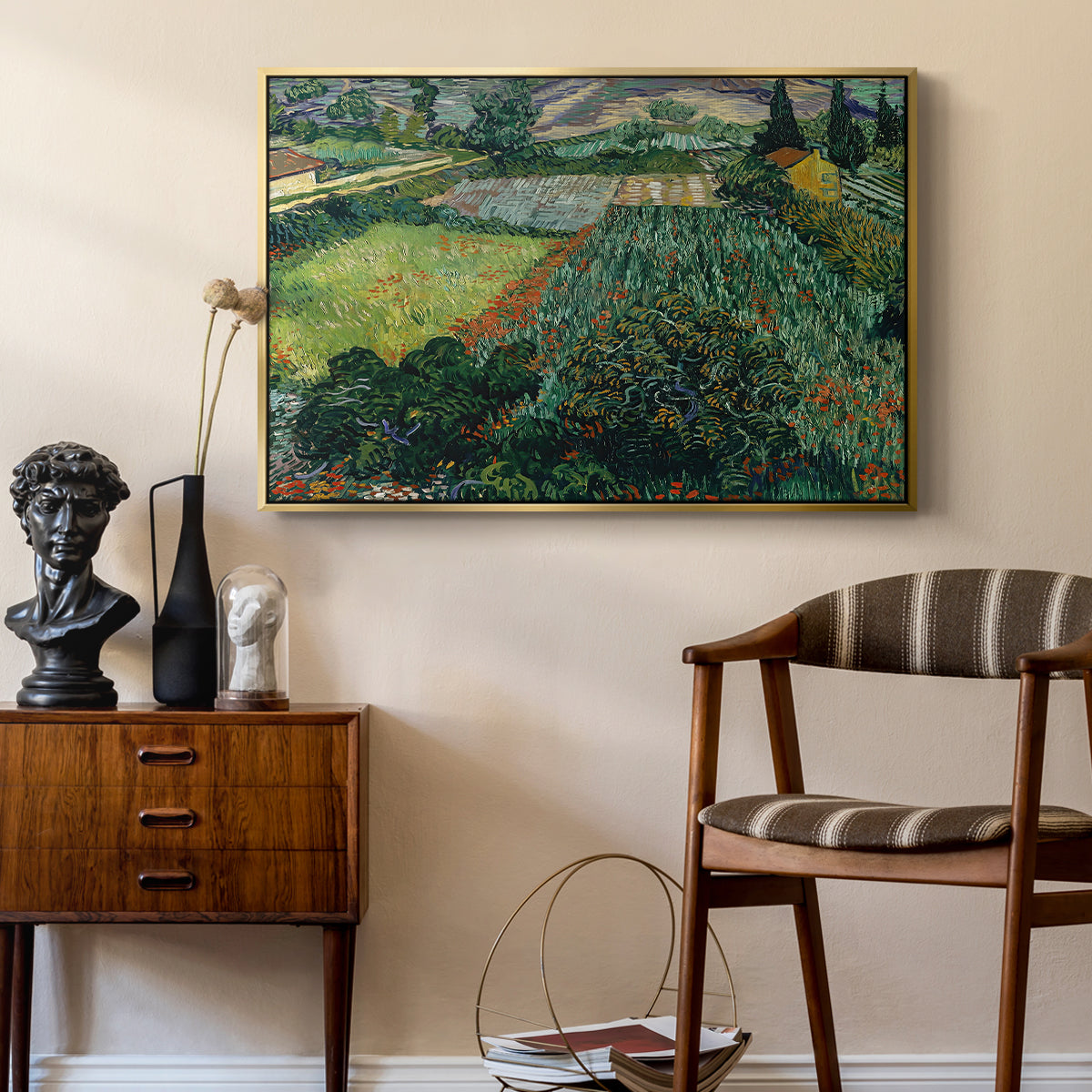 Field with Poppies, Saint-Rémy, 1889 - Floater Framed Canvas Print