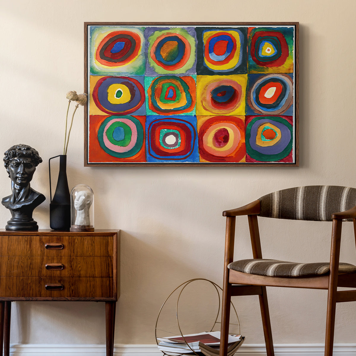 Color Study: Squares with Concentric Circles, 1913 - Floater Framed Canvas Print
