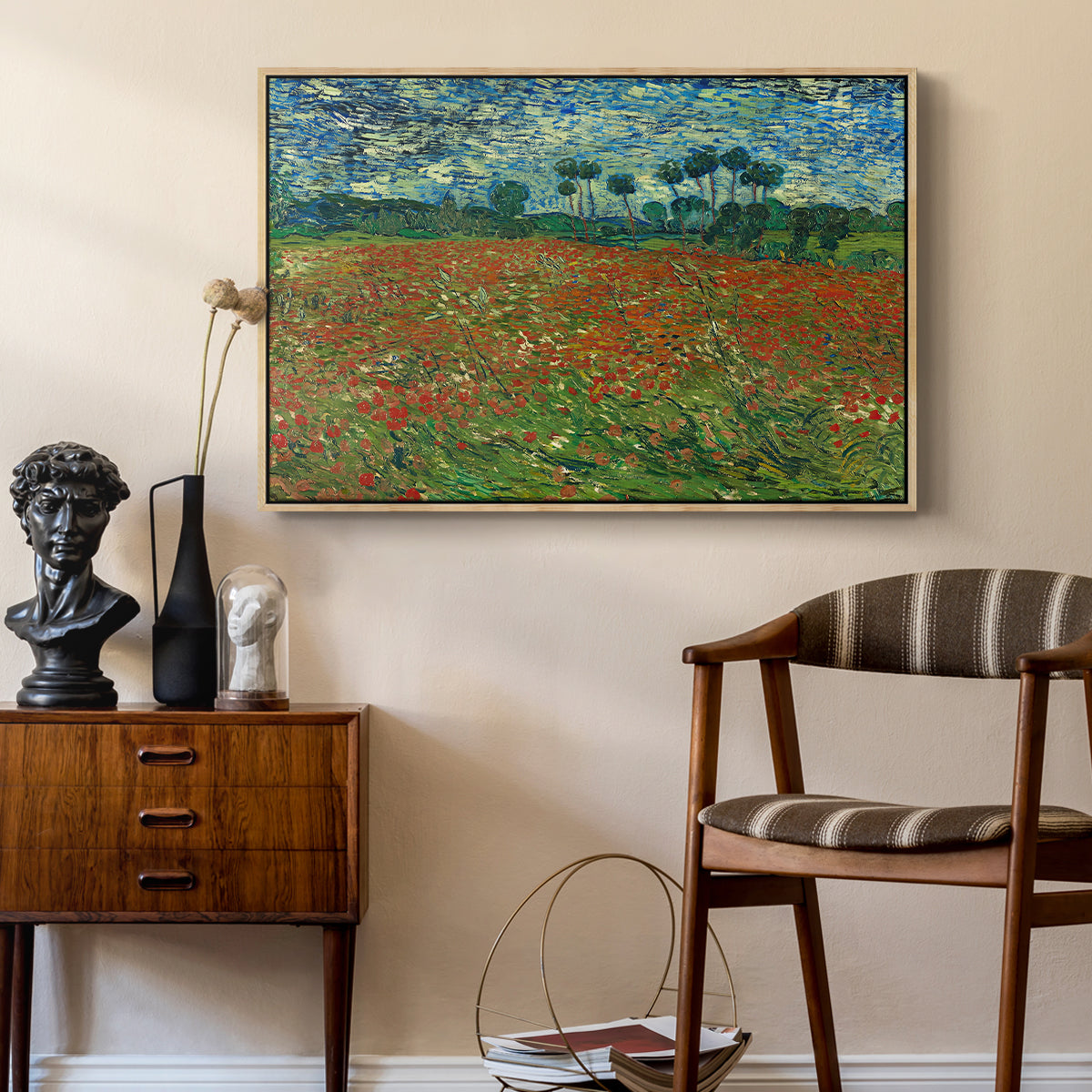 Field with Poppies, 1889 - Floater Framed Canvas Print