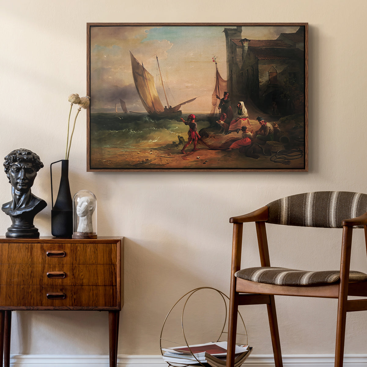 Fisherman's Family from Chioggia, 1838 - Floater Framed Canvas Print