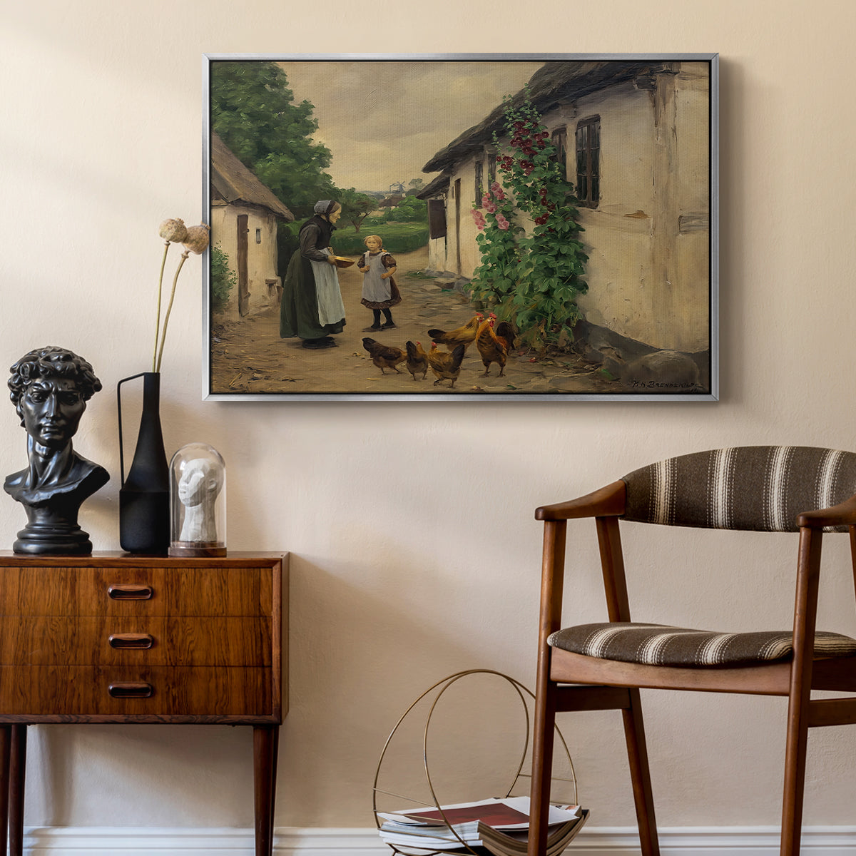 Visit to Grandmother, 1914 - Floater Framed Canvas Print