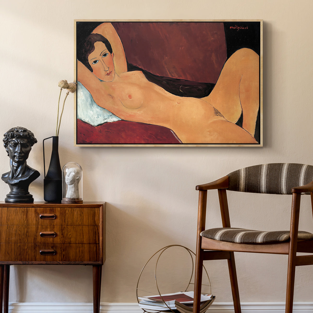Reclining Nude (Nu couché), 1917 - Floater Framed Canvas Print