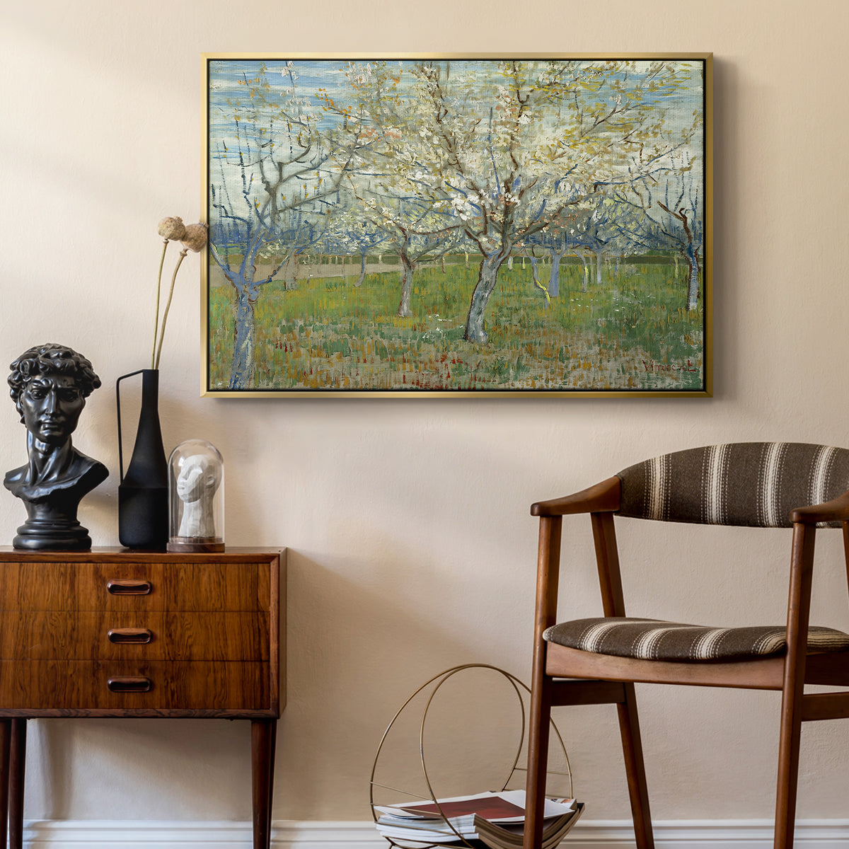The Pink Orchard, 1888 - Floater Framed Canvas Print