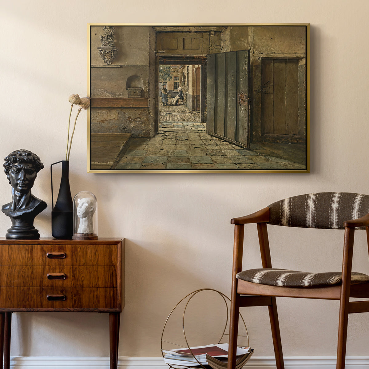 The Conversation, 1884 - Floater Framed Canvas Print