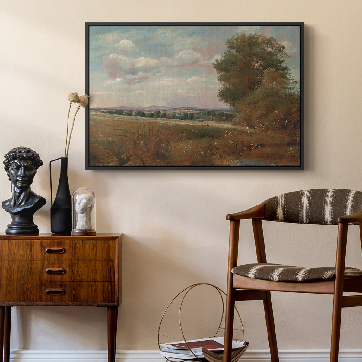 Landscape at Hampstead, with Harrow in the Distance, c. 1849-1855 - Floater Framed Canvas Print