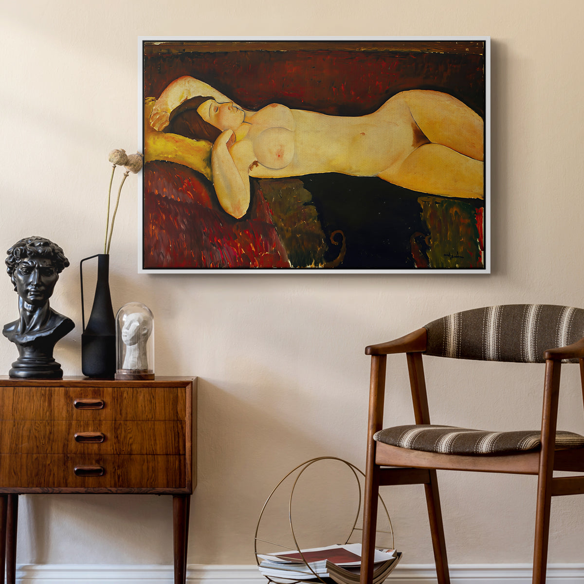 Reclining Nude (Nu couché), 1919 - Floater Framed Canvas Print