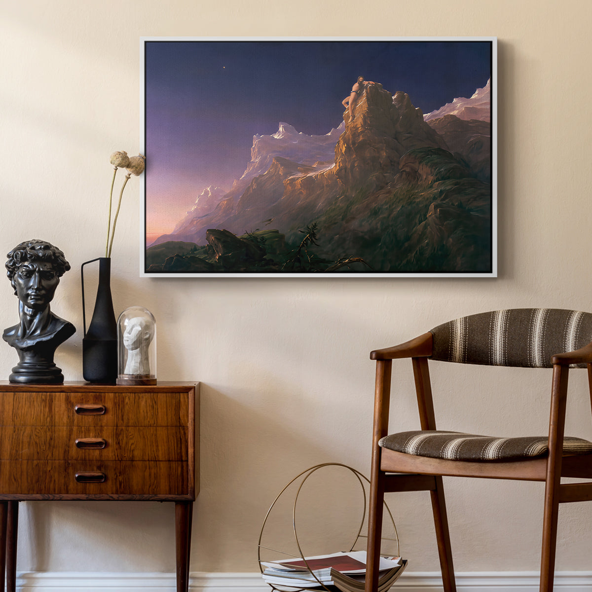 Prometheus Bound, 1847 - Floater Framed Canvas Print
