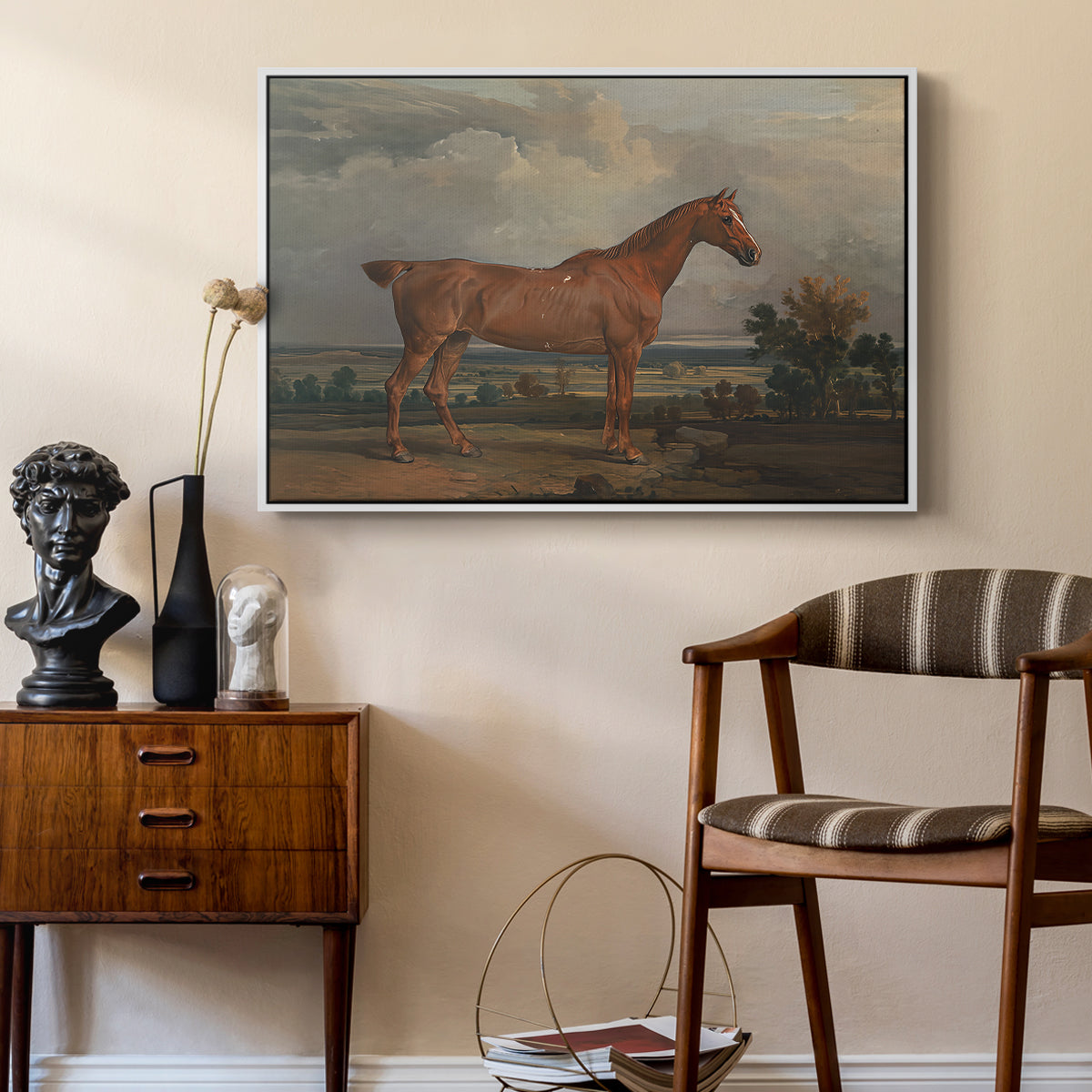Hunter in a Landscape, 1810 - Floater Framed Canvas Print