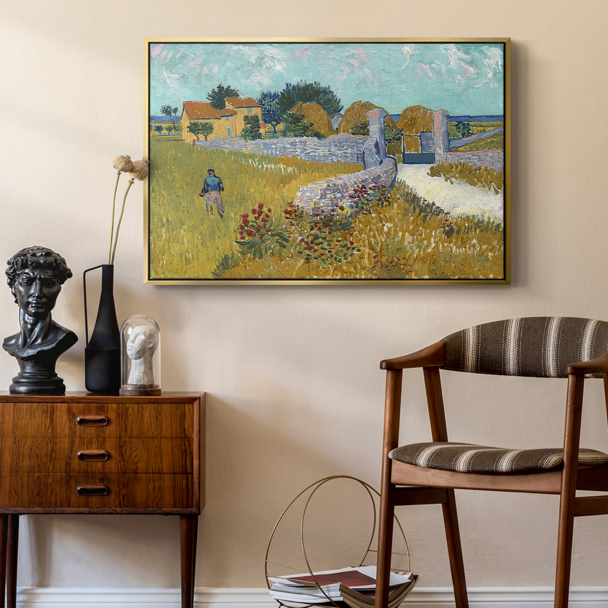 Farmhouse in Provence, 1888 - Floater Framed Canvas Print