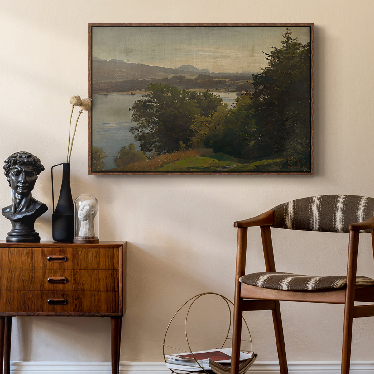 View of the Mondsee, 1870 - Floater Framed Canvas Print