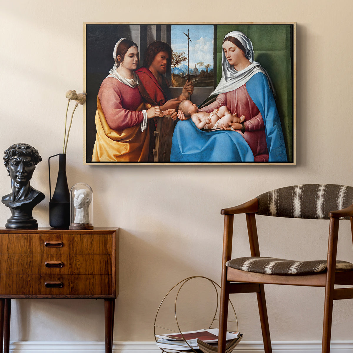 Sacred Conversation, c. 1505 - Floater Framed Canvas Print