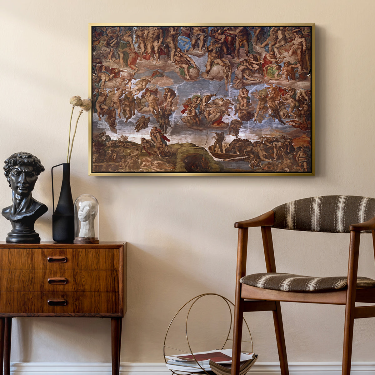 The Last Judgment (Charon's Boat and the Damned), 1536-1541 - Floater Framed Canvas Print