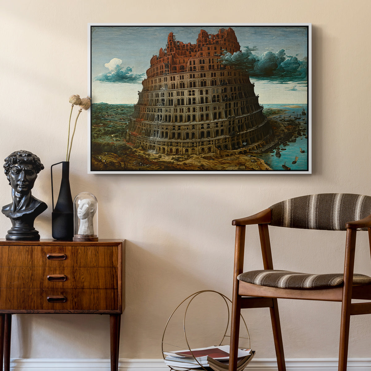 The Tower of Babel, c. 1568 - Floater Framed Canvas Print