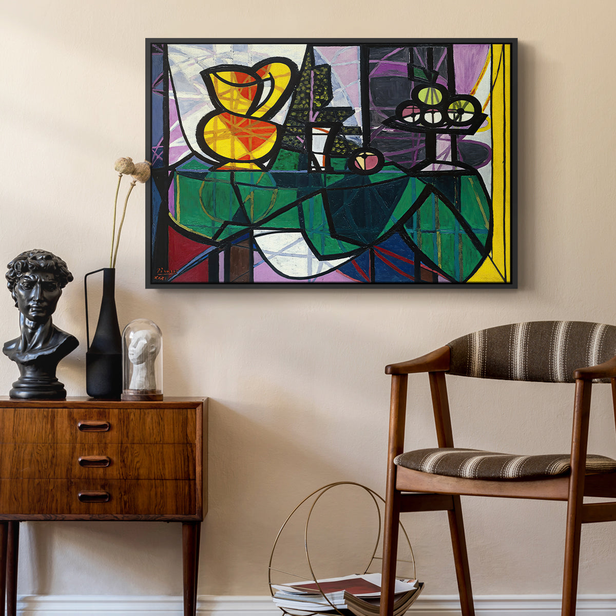 Pitcher and Bowl of Fruit, 1931 - Floater Framed Canvas Print