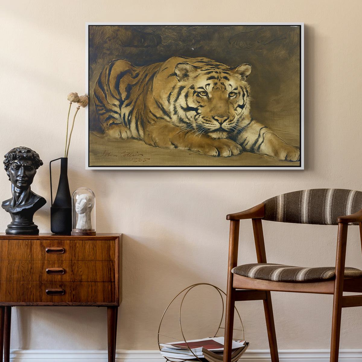 Study of a Tiger for Circe, 1885 - Floater Framed Canvas Print