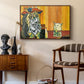 Woman Yelling at a Cat Meme (Picasso Parody) - Floater Framed Canvas Print